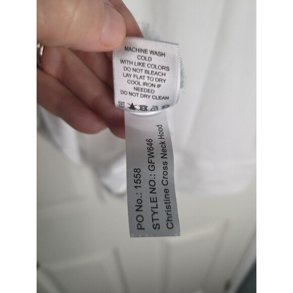 Indiana University Women White Hoodie Pullover Criss Cross Neckline Pockets Sz L - Picture 12 of 12